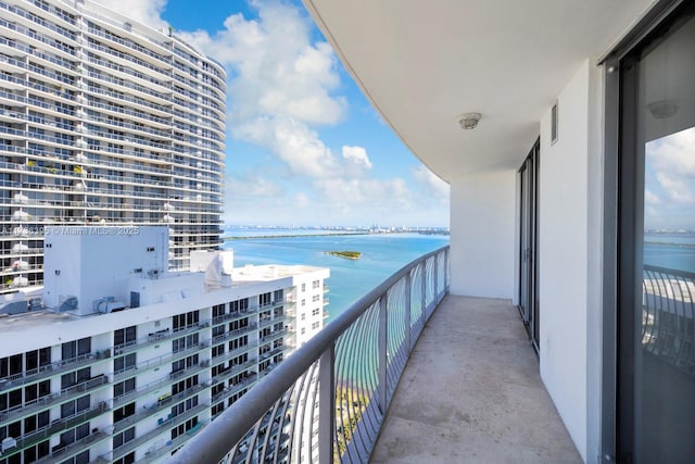 balcony with a water view