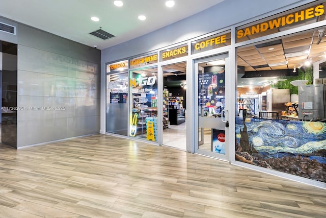 interior space featuring light wood-type flooring