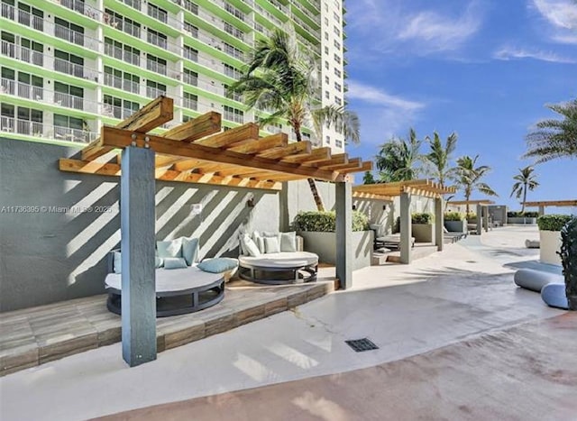 view of patio / terrace featuring a pergola