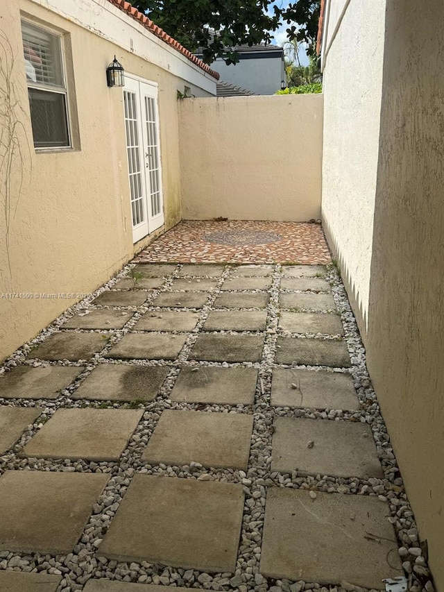 view of patio / terrace featuring french doors