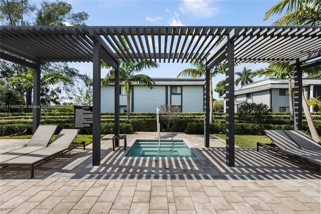 view of patio / terrace featuring a pergola