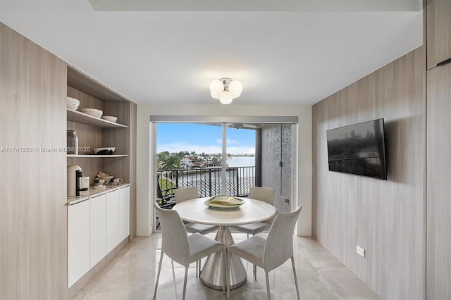 view of tiled dining area