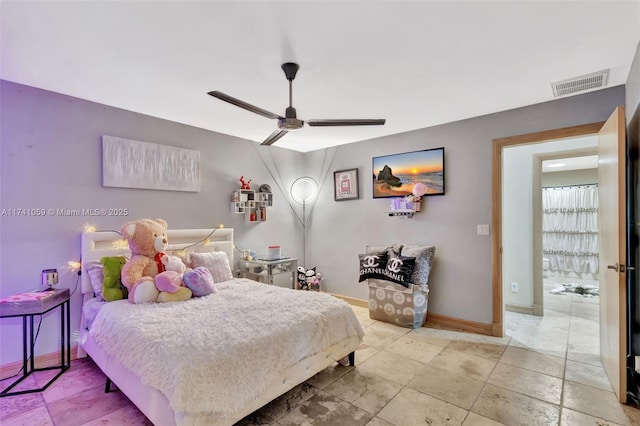 bedroom with ceiling fan