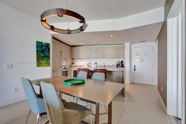 view of tiled dining area