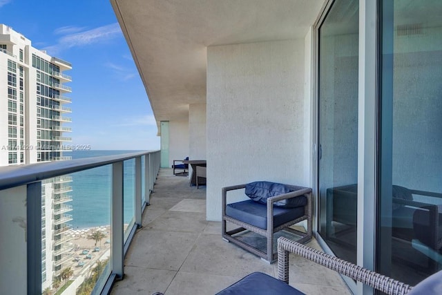 balcony with a water view