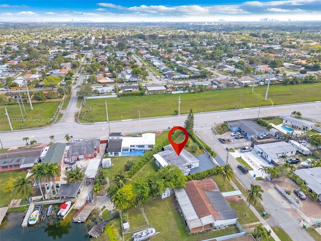 bird's eye view with a residential view