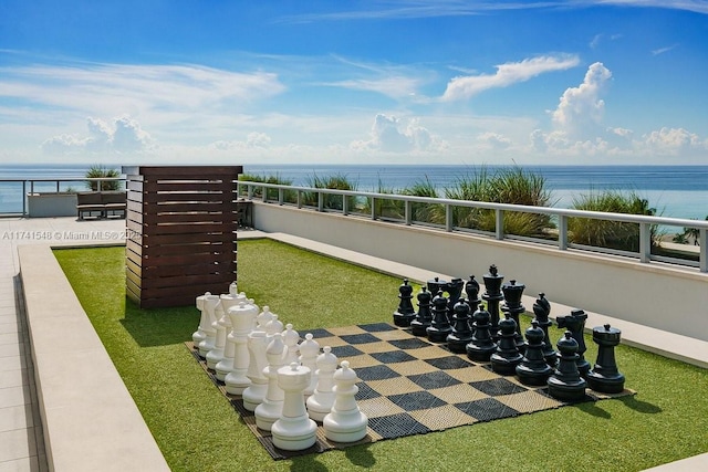 777 N Ocean Dr Unit S401, Hollywood, FL 33019 - view of yard with a water view and a balcony