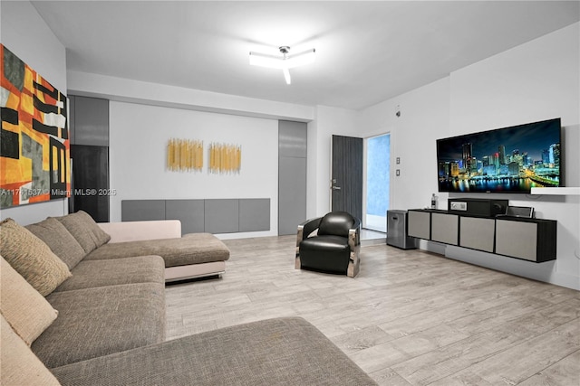 living room with wood-type flooring