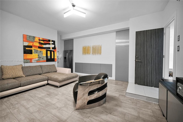 living room featuring light hardwood / wood-style floors