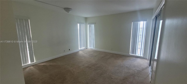 unfurnished room with carpet flooring and a wealth of natural light