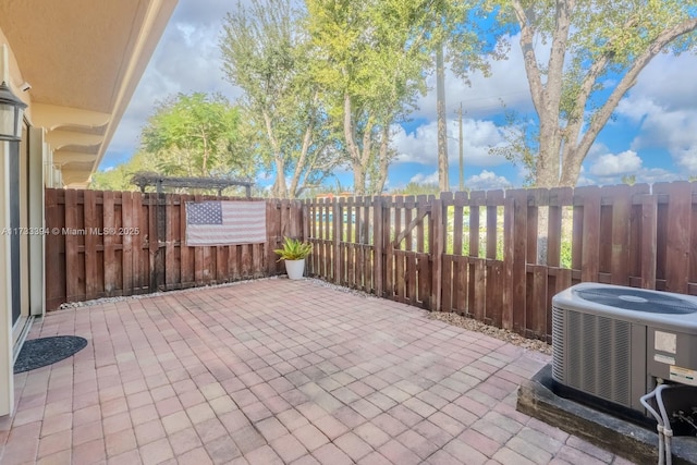 view of patio / terrace featuring central AC