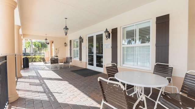 view of patio featuring french doors