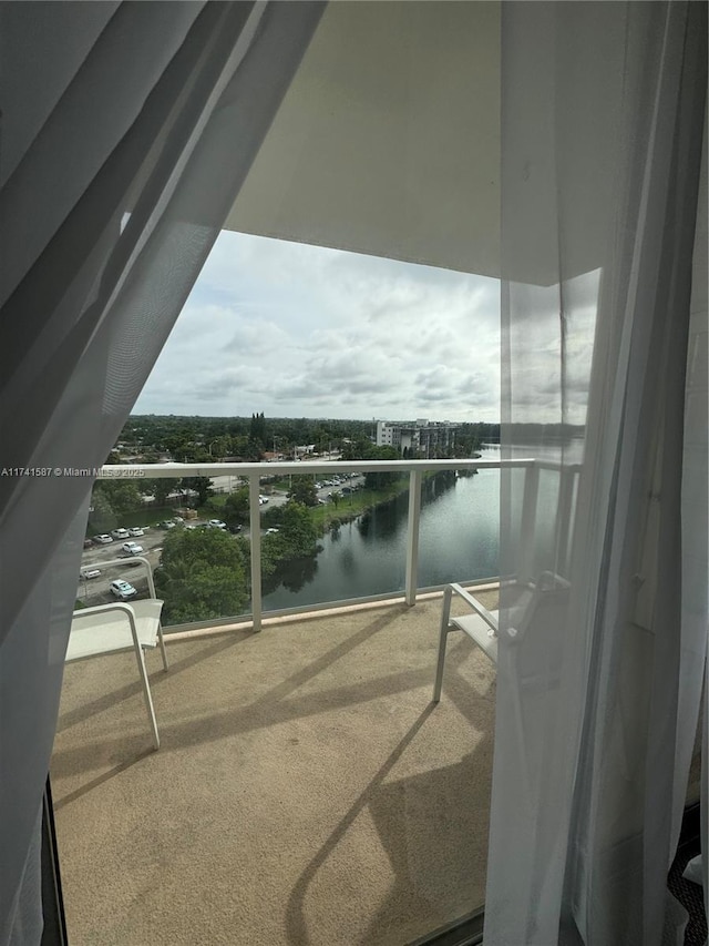 balcony with a water view