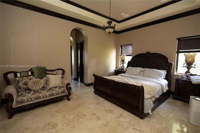 bedroom featuring ornamental molding