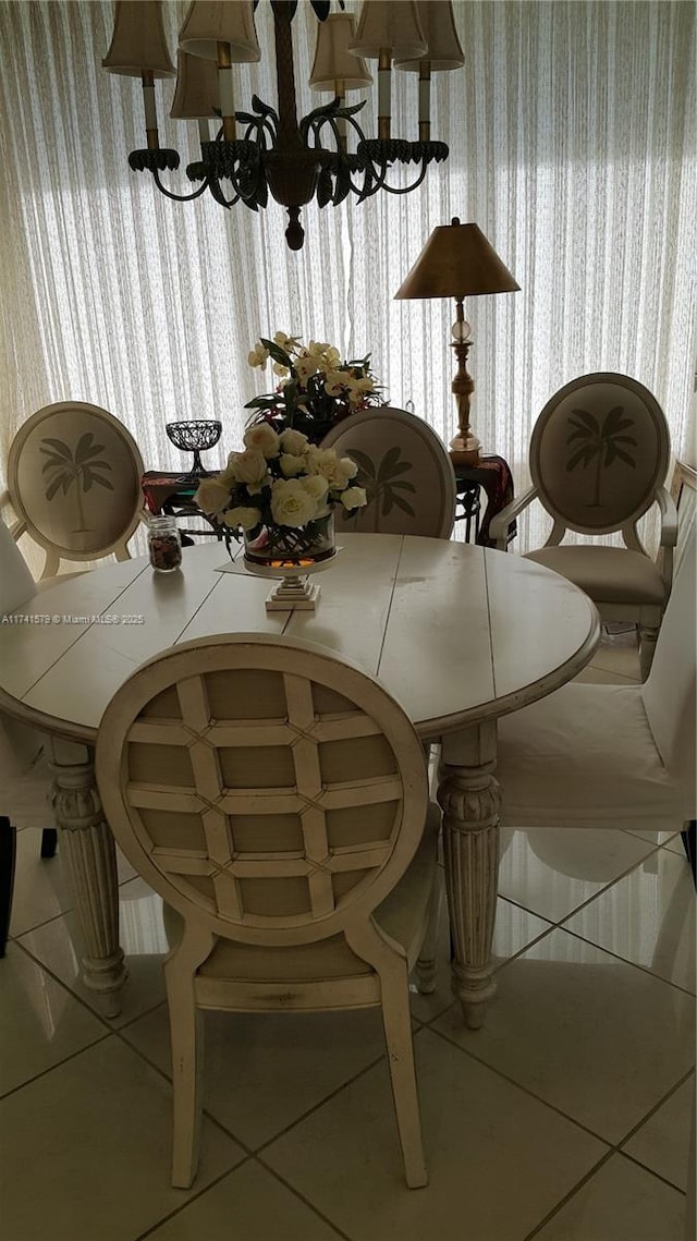 dining room featuring tile patterned flooring