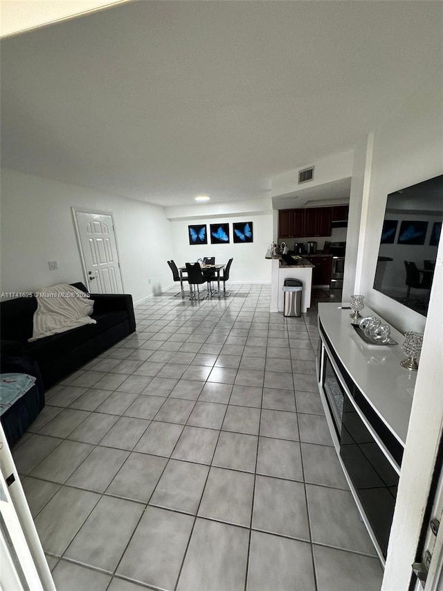 view of tiled living room