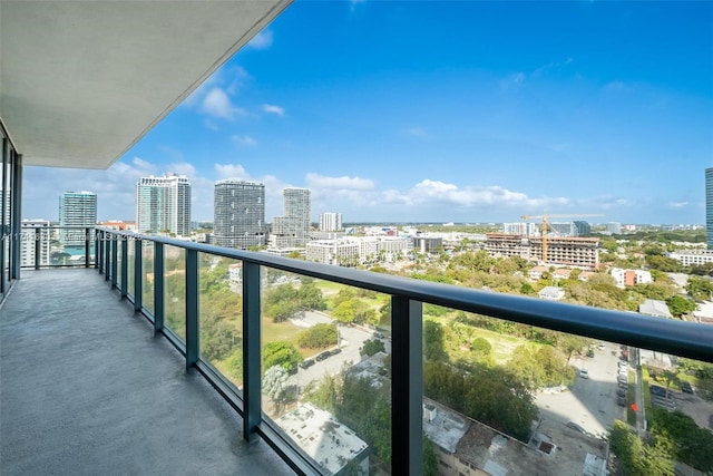 balcony featuring a city view