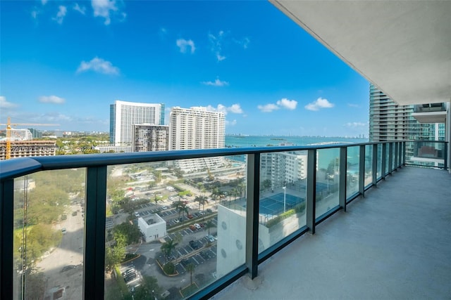 balcony with a city view