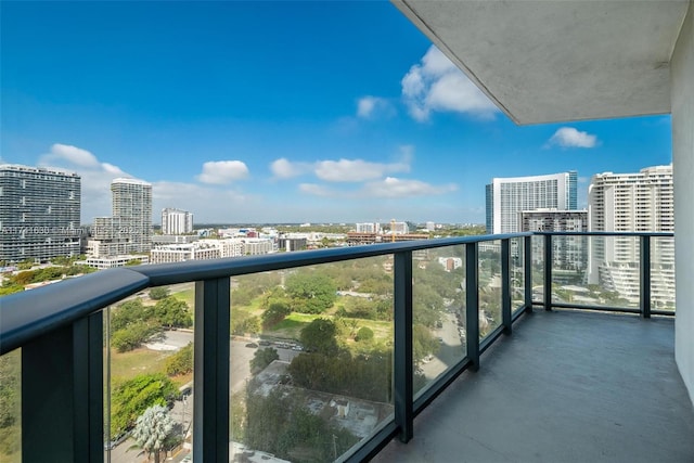 balcony with a view of city