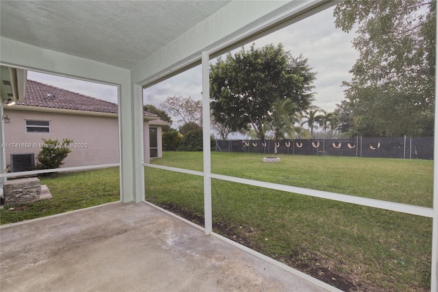 view of unfurnished sunroom