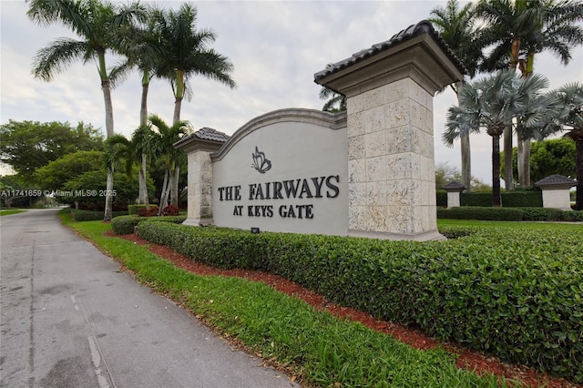 view of community sign