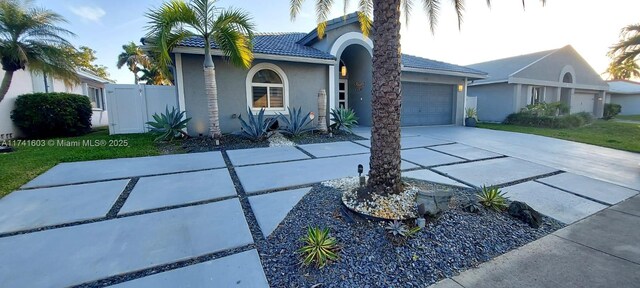 view of front facade with a garage