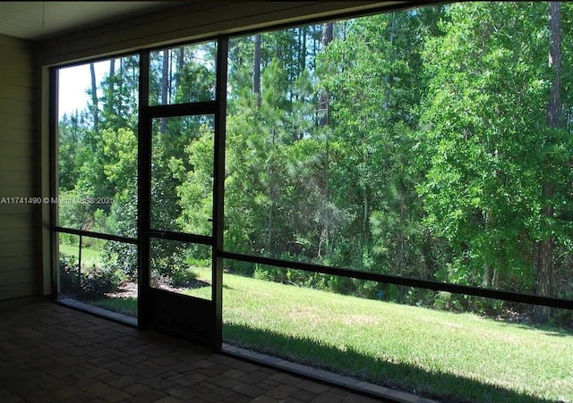 view of unfurnished sunroom