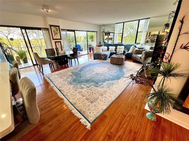 3850 Washington St Unit 317, Hollywood, FL 33021 - living room with hardwood / wood-style floors and a textured ceiling