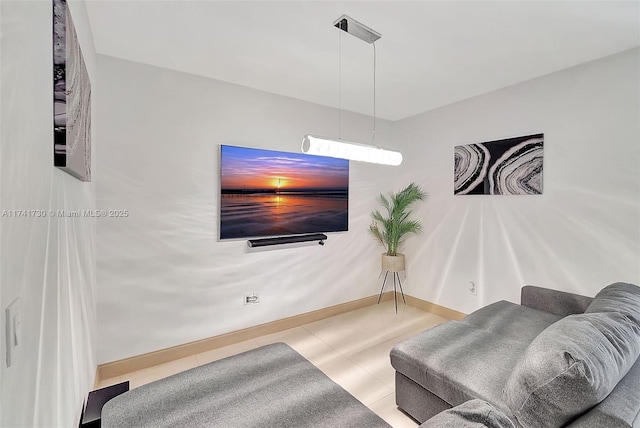 view of tiled living room