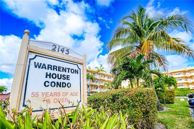 view of community sign