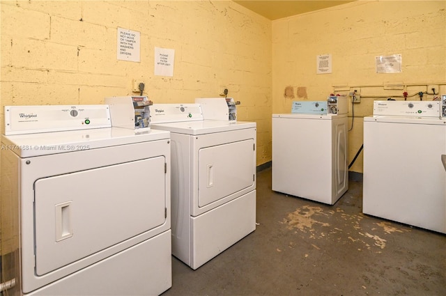 laundry room featuring washing machine and clothes dryer