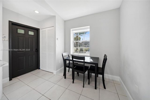 view of tiled dining area