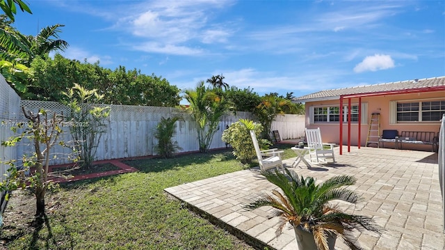 view of yard with a patio