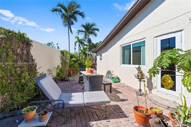 view of patio / terrace featuring an outdoor living space