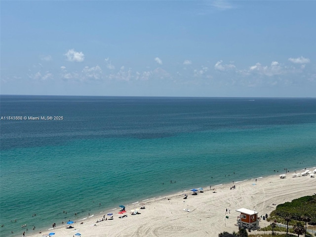 property view of water featuring a view of the beach