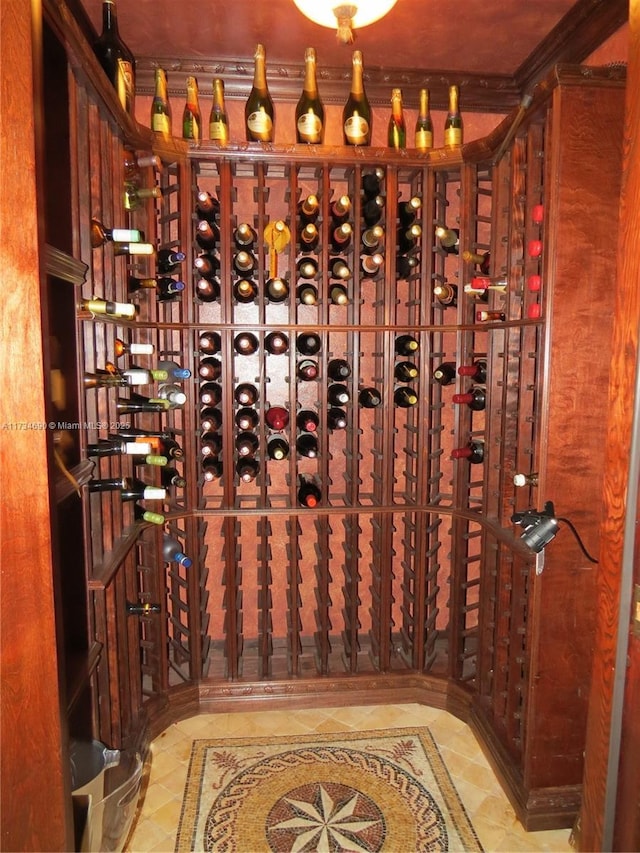 wine cellar featuring tile patterned flooring