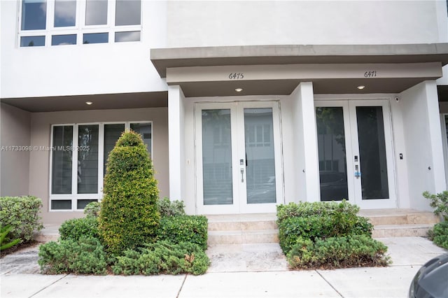 entrance to property with french doors