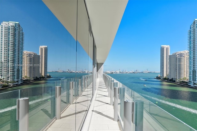 balcony with a water view