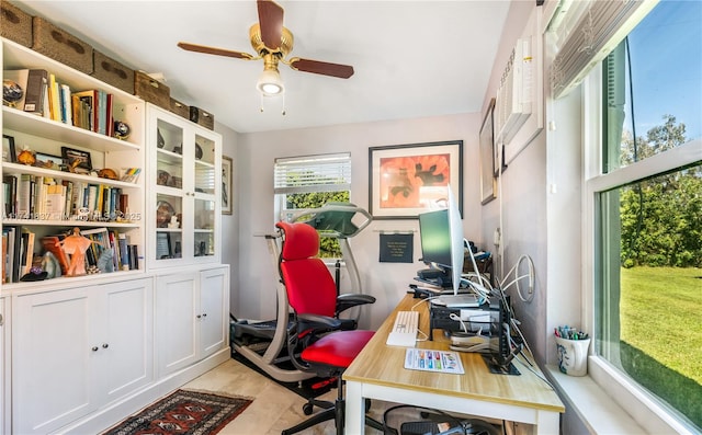 office featuring ceiling fan