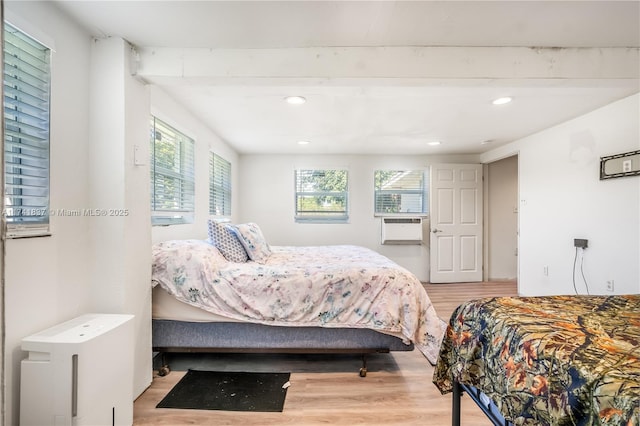1601 SW 117th Ave, Davie, FL 33325 - bedroom with recessed lighting, a wall mounted AC, and wood finished floors