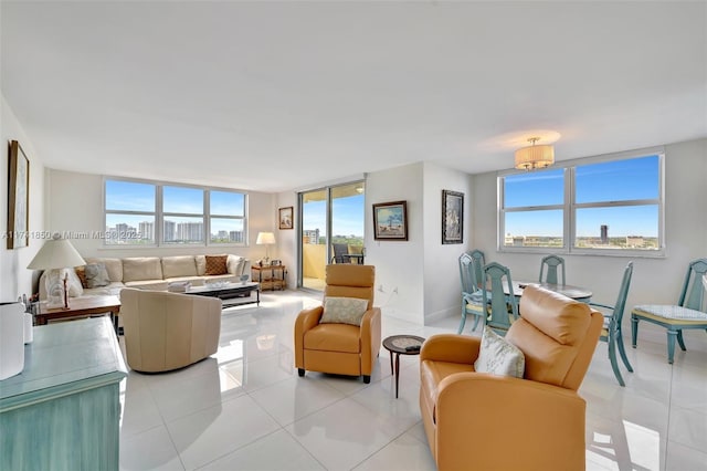 1833 S Ocean Dr Unit 1612, Hallandale Beach, FL 33009 - living area with light tile patterned floors and baseboards