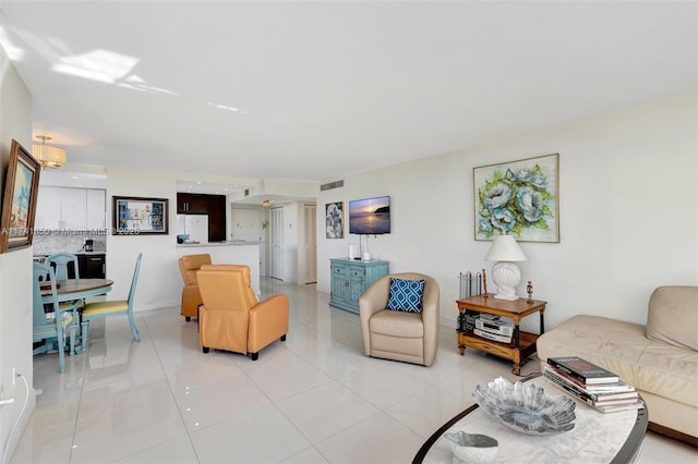 1833 S Ocean Dr Unit 1612, Hallandale Beach, FL 33009 - living area with visible vents and light tile patterned floors