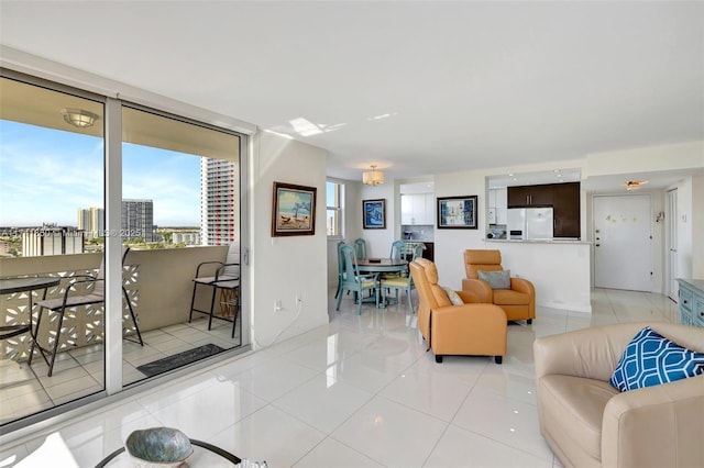 1833 S Ocean Dr Unit 1612, Hallandale Beach, FL 33009 - living area with light tile patterned floors