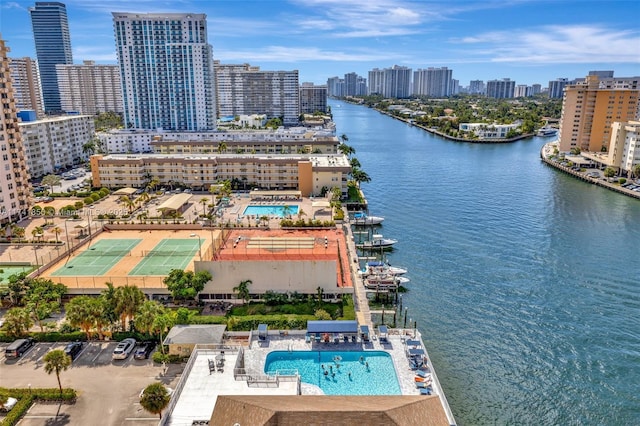 1833 S Ocean Dr Unit 1612, Hallandale Beach, FL 33009 - birds eye view of property featuring a water view and a view of city