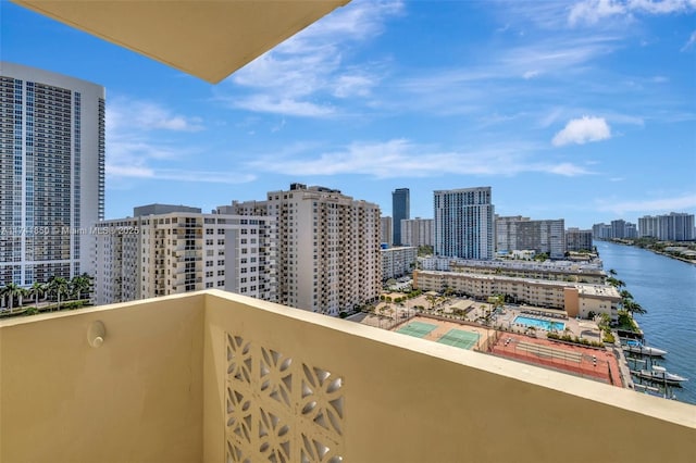 1833 S Ocean Dr Unit 1612, Hallandale Beach, FL 33009 - balcony featuring a view of city and a water view