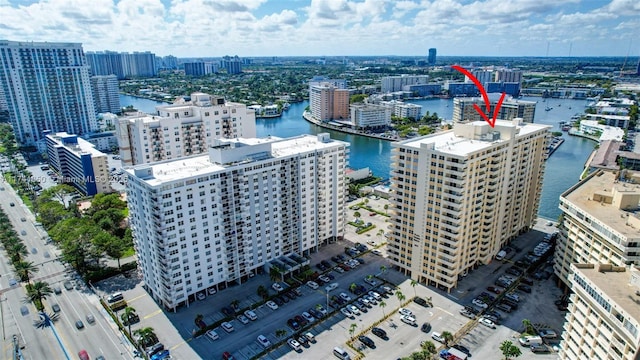 1833 S Ocean Dr Unit 1612, Hallandale Beach, FL 33009 - aerial view featuring a water view and a city view