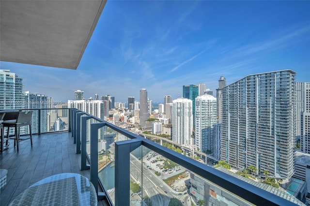 balcony with a city view