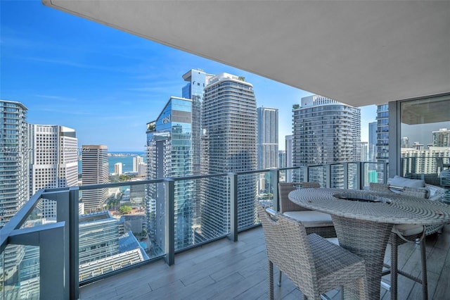 balcony featuring a view of city