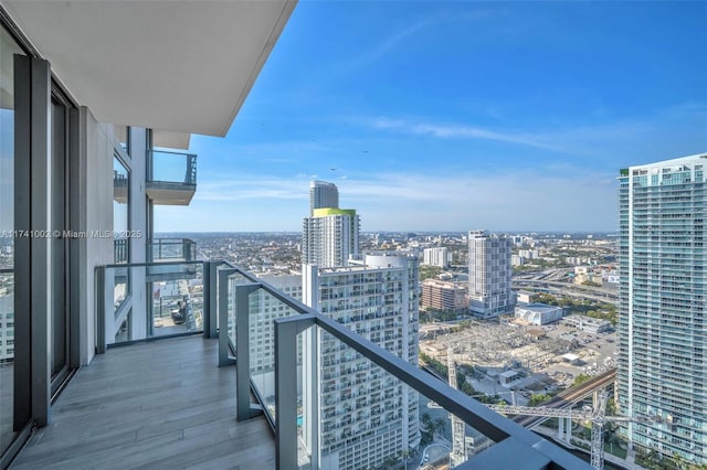 balcony with a view of city