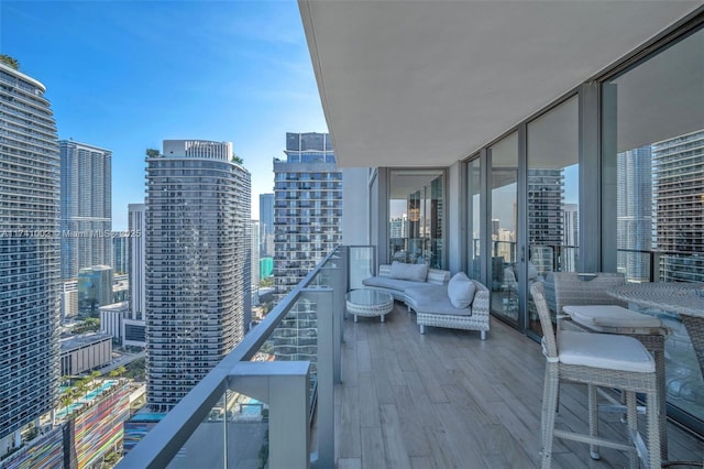 balcony with a city view